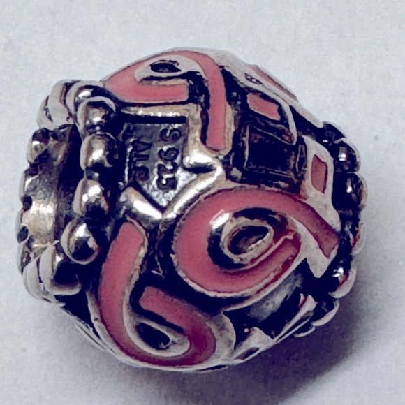 Pandora Breast Cancer Ribbon Charm silver charm - Picture 1 of 2